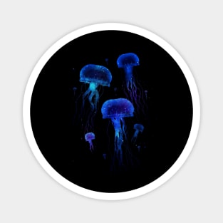 Space Jellyfish watercolor Magnet